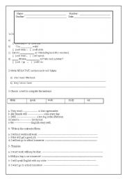 English worksheet: future with will -all forms
