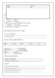 English Worksheet: future with will -all forms