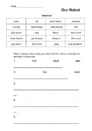 English worksheet: Design your own robot