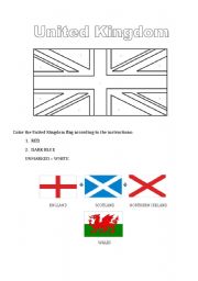 English Worksheet: United Kindom Flag