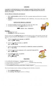 English Worksheet: Gerunds