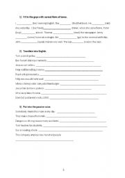 English Worksheet: mixed tenses