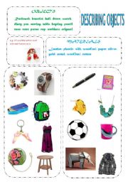 English Worksheet: Describing objects