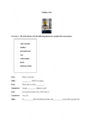 English Worksheet: Taking a Taxi