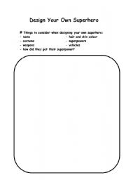 English Worksheet: Design your own superhero