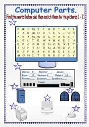 English Worksheet: COMPUTER PARTS.