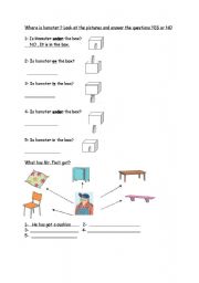 English worksheet: prepositions  have has got