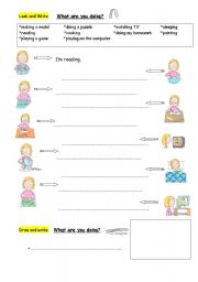 English Worksheet: What are you doing?