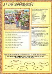 English Worksheet: AT THE SUPERMARKET