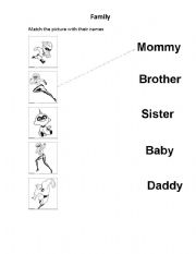 English worksheet: Family members