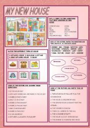 English Worksheet: MY NEW HOUSE