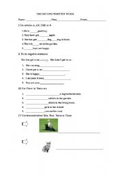 English Worksheet: Articles, Demonstratives, Present Simple tense