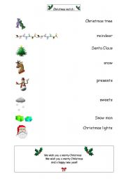 English worksheet: Christmas match