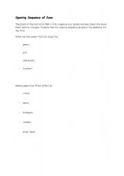 English Worksheet: Analyzing the opening sequence of Juno