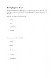 English worksheet: Analyzing the opening sequence of Juno