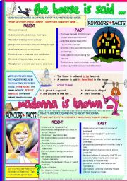 English Worksheet: THE HOUSE IS SAID... / MADONNA IS KNOWN.. 