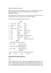 English Worksheet: irregular adjectives