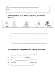 English worksheet: Present Continuous