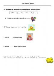 English Worksheet: personal pronouns