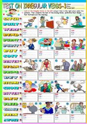 TEST ON IRREGULAR VERBS (3) - KEY INCLUDED