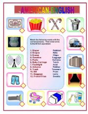 English Worksheet: American English - Match em up