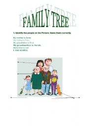 English Worksheet: family Tree