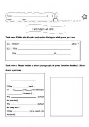 English Worksheet: Festival 
