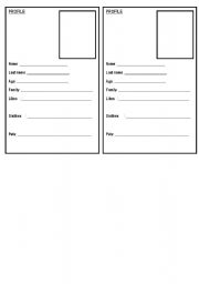 English worksheet: Personal file