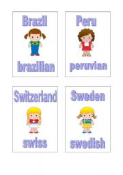 English Worksheet: countries and nationalities part 4