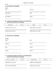 English Worksheet: English Test