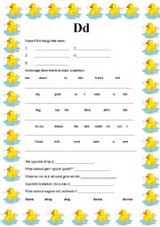 English worksheet: The D sound worksheet