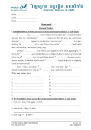 English Worksheet: Present Perfect