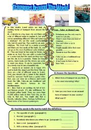 English Worksheet: transport around the world