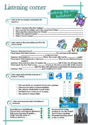 Listening corner - Booking fly-drive holidays (4 exercises**answer key**tapescripts)