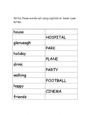 English Worksheet: capitals