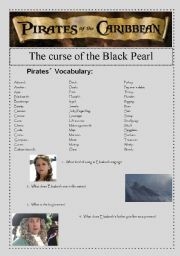 English Worksheet: Pirates of the Caribbean: The curse of the Black Pearl