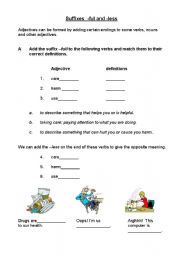 English worksheet: Adjectives Suffixes
