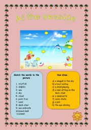 English Worksheet: At the seaside