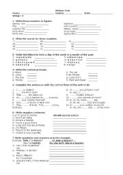 English Worksheet: Test 