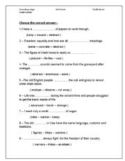 English worksheet:  vocabulary worksheet