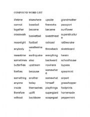 Compound Word List