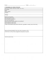 English Worksheet: Creating your own cartoon character