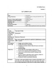 English Worksheet: speaking lesson plan