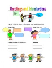 English Worksheet: Greetings