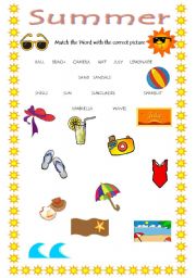 English Worksheet: summer