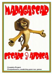 English Worksheet: Movies4Class: Madagascar  Escape 2 Africa  comprehension  vocabulary  grammar  crosswords  6 pages  editable