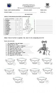 English Worksheet: LIKES/DISLIKES FRUIT AND VEGETABLES