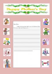English Worksheet: mothers day letter