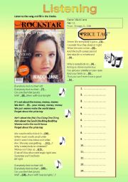 English Worksheet: Listening to the song PRICE TAG!