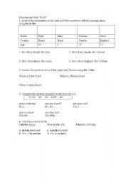 English worksheet: Pronouns and verb 